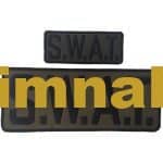 S.W.A.T. Embroidered Patch - 2 Pieces, Olive Fabric with Black Embroidery, Sizes 10x4 cm & 20x8 cm