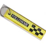Follow Me Embroidered Keychain - Double-Sided, 13x3.5 cm