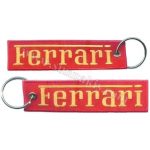Ferrari Embroidered Keychain - Double-Sided, 12x3 cm