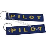 Pilot Embroidered Keychain - Double-Sided, 12x2.5 cm