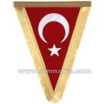 Embroidered Turkish Flag Triangular Banner Patch 35x50 cm
