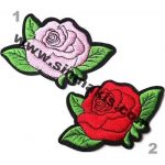 Rose Flower Motif Embroidery Patch - 7x4.5 cm