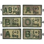 Military Personnel Blood Type Embroidery Patch 7x4 cm
