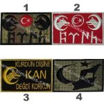 Göktürkçe "Kurdun Dişine Kan Değdi Korkun" Embroidery Patch 8x5 cm