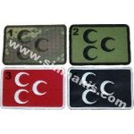 Three Crescent Flag Embroidery Patch 4.5x7.5 cm