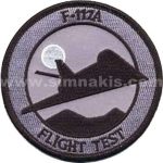 F-117A Flight Test Embroidery Patch 9x9 cm
