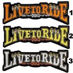 Live To Ride Embroidery Patch - 33x11 cm