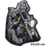 Skull Skeleton Motorcycle Embroidery Patch - 23x30 cm