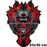Wolf & Jackal Skull Jacket Embroidery Patch - 23x30 cm