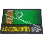 Country Flag Name Tag Embroidery Patch 8x5 cm