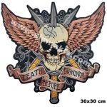 Death Dishonor Before Death Skull Embroidery Patch - 30x30 cm