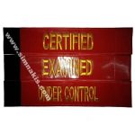 Custom Armband with Red Base and Gold Glitter Thread Embroidery 8x40 cm with Velcro