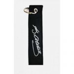 Atatürk Signature Embroidered Keychain - Double-Sided, Black, 3x13 cm