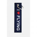 I LOVE FLYING Fabric Keychain - 13x3 cm