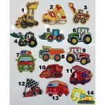 Automobile and Construction Machinery Embroidery Patch Set (6-8 cm)
