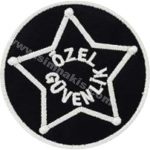 Security Emblem Embroidered Patch - Black and White, 6x6 cm