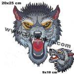 Wolf & Jackal Embroidery Patch Set - 2 Pieces (9x10 cm & 20x25 cm)