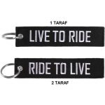 Ride to Live Embroidered Keychain - Double-Sided, 3x13 cm