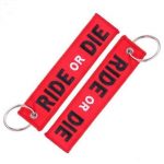 Ride or Die Embroidered Keychain - Double-Sided, 3x13 cm