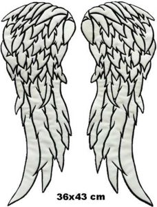 Angel Wings Embroidered Patch - 1 Pair of Wings, 36x43 cm (1 item with reflective fabric) - Görsel 2