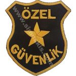 Security Emblem Embroidered Patch - Black and Yellow, 9x7.5 cm