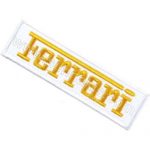 Ferrari Embroidery Patch Emblem White Gold 10x3 cm