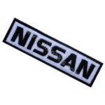 Nissan Embroidery Patch Emblem Text White 9x2.5 cm