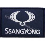 Ssangyong Logo Embroidery Patch Badge Black 9x5.5 cm