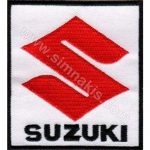Suzuki Logo Embroidery Patch Badge White 7x6.5 cm