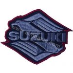 Suzuki Logo Embroidery Patch Badge Gray 9x7 cm