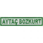 Personnel Name Tag Embroidery Patch - White & Green - 10x2 cm