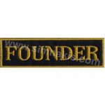 Personnel Name Tag "Founder" Embroidery Patch - Black & Gold - 10x3 cm