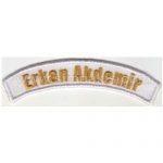Personnel Name Tag Embroidery Patch - White & Gold - 8x2 cm