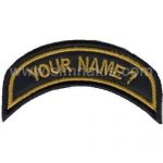 Personnel Name Tag Embroidery Patch - Black & Gold - 9x2 cm