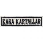 Personnel Name Tag "Kara Kartallar" Embroidery Patch - White & Black - 9.5x3 cm