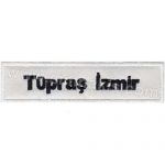 Personnel Name Tag "Nomex Tüpraş" Embroidery Patch - White & Black - 12x3 cm