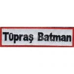 Nomex Collar Name Tag "Tüpraş Batman" Embroidery Patch - White & Black - 11x3 cm