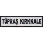 Nomex Collar Name Tag "Tüpraş Kırkkale" Embroidery Patch - White & Black - 11x3 cm