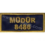 Manager Personnel Name Tag Embroidery Patch Gold Thread 3x7 cm