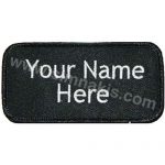 Personnel Name Tag Black White Embroidery 10x5 cm