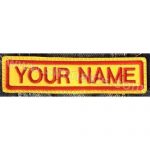 Personnel Name Tag Yellow Red Embroidery 11x3 cm