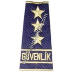 Security Epaulet 1-2-3 Stars Embroidery Patch - Navy Blue & Gold - 1st Pair