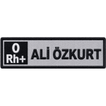 Motorcycle Name Tag Embroidery Patch - Reflective Blood Group - 8x2.5 cm