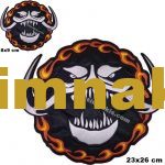 Black Demon Embroidery Patch Set - 2 Pieces (8x9 cm & 23x26 cm)