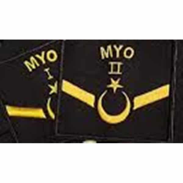 Myo Military School Student M.Y.O. Rank Embroidered Patch - Gold Yellow Embroidery, 1 Pair - Görsel 2