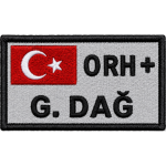 Motorcycle Name Tag Embroidery Patch - Reflective Blood Groub 8.5x5 cm