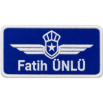 Aviation Name Tag Embroidery 9.5x4.5 cm