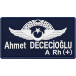 Aviation Pilot Name Tag Embroidery 9x5 cm