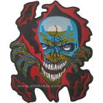Death Skull Skeleton Embroidery Patch - 20x23 cm