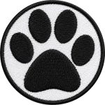 Cat Paw Embroidery Patch Black and White 5.5x5.5 cm